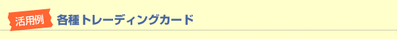 活用例/各種トレーディングカード